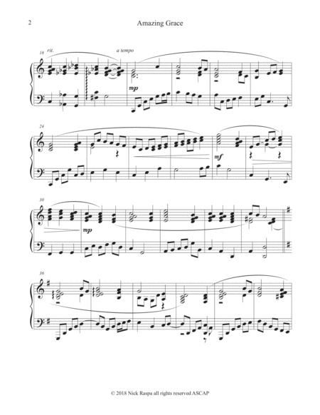 Amazing Grace Violin Piano Piano Part Page 2