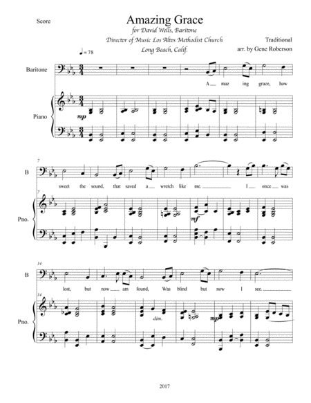 Amazing Grace Vocal Baritone Page 2
