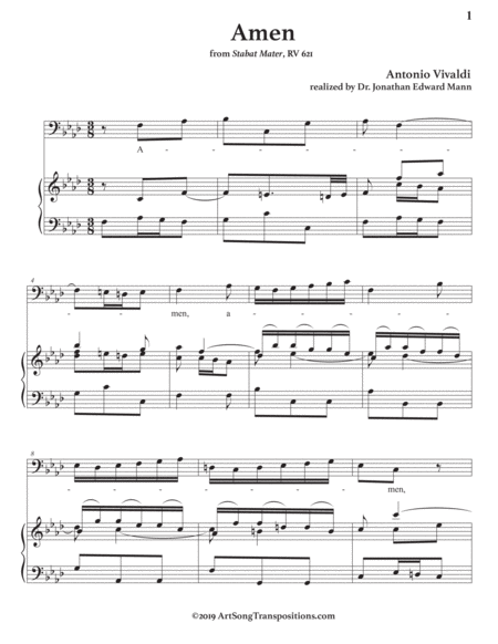 Amen Transposed To F Minor Bass Clef Page 2