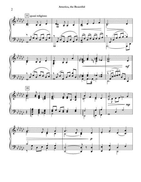 America The Beautiful Arr C Dragon For Solo Piano Page 2