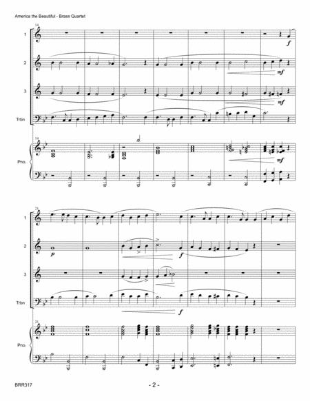 America The Beautiful Brass Quartet With Optional Piano Page 2