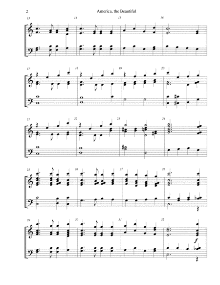 America The Beautiful For 3 Octave Handbell Choir Page 2
