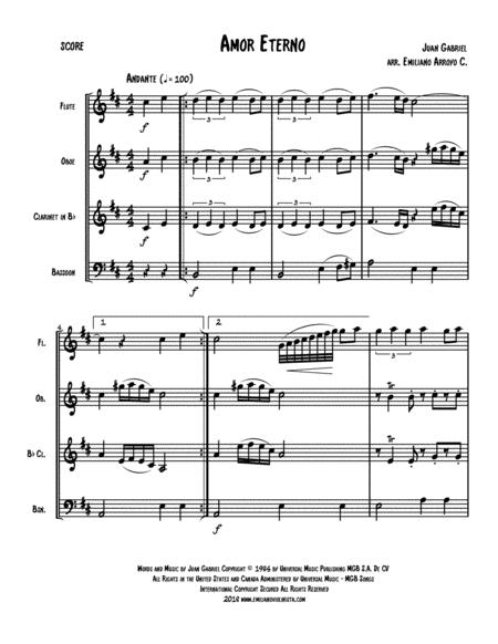 Amor Eterno El Mas Triste Recuerdo By Juan Gabriel For Woodwind Quartet Page 2