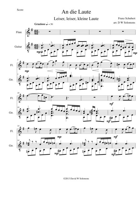 An Die Laute For Flute And Guitar Page 2
