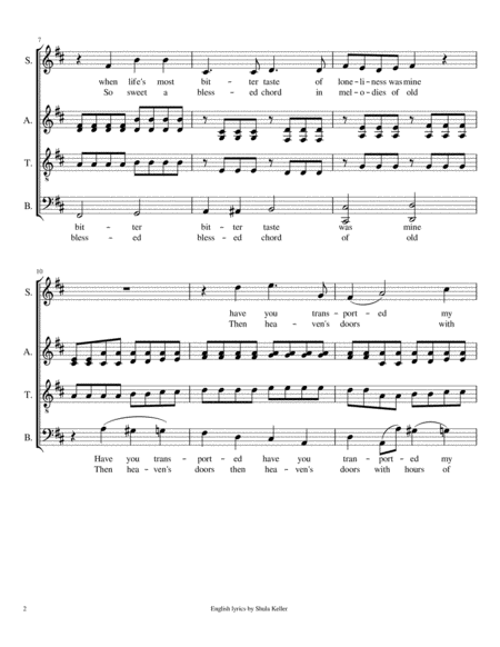 An Die Musik In English For Choir A Cappella Page 2