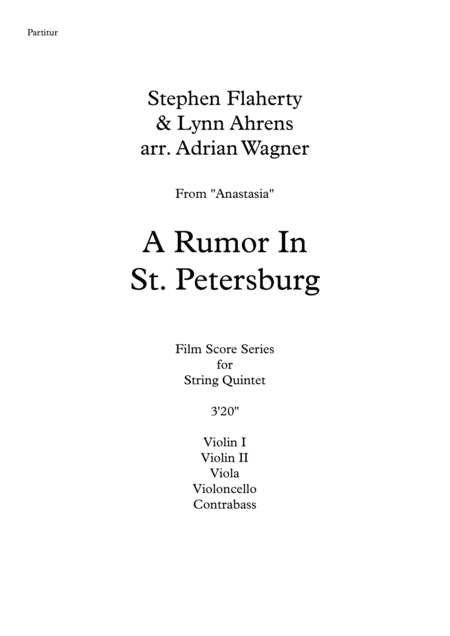 Anastasia A Rumor In St Petersburg String Quintet Arr Adrian Wagner Page 2