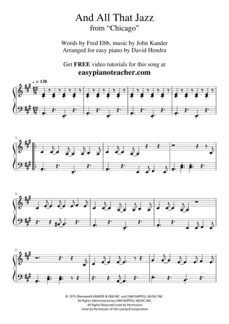 And All That Jazz From Chicago Very Easy Piano With Free Video Tutorials Page 2