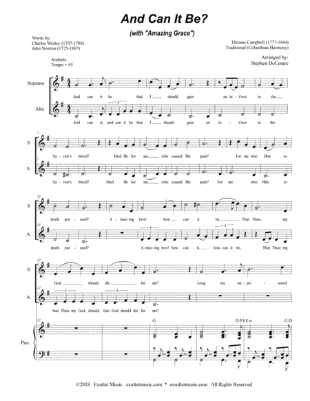 And Can It Be With Amazing Grace Duet For Soprano And Alto Solo Page 2
