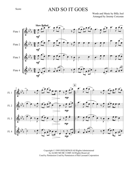 And So It Goes For Flute Quartet Page 2