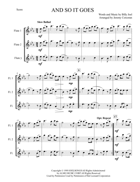 And So It Goes For Flute Trio Page 2