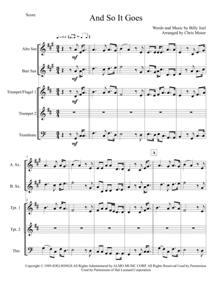 And So It Goes Mixed Brass And Woodwind Quintet Page 2