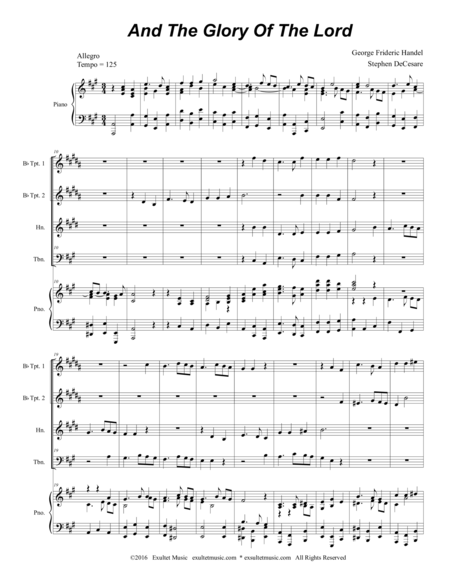 And The Glory Of The Lord For Brass Quartet Page 2