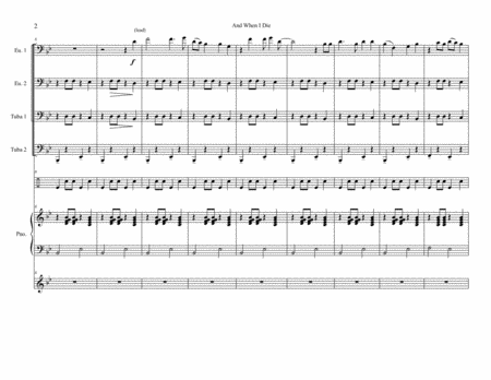 And When I Die For Tuba Euphonium Quartet Piano And Drums Page 2