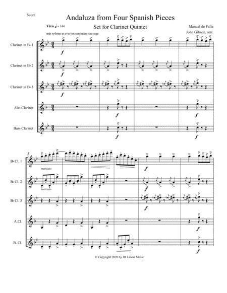 Andaluza Set For Clarinet Quintet Or Small Clarinet Choir Page 2