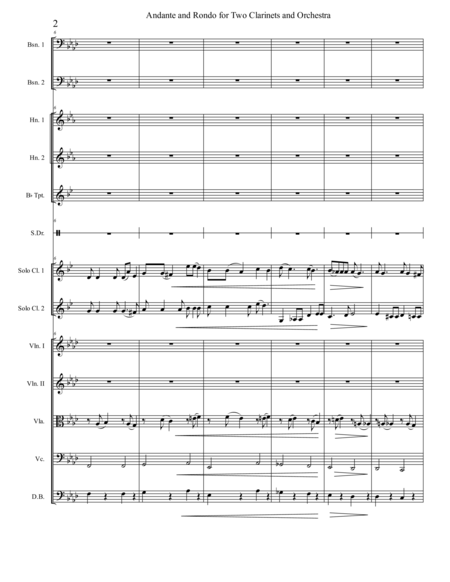 Andante And Rondo For Two Clarinets And Orchestra Page 2