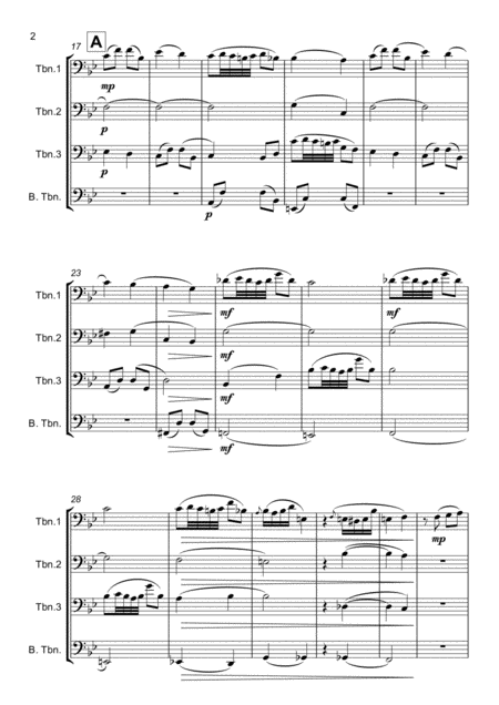 Andante Cantabile From String Quartet No 1 For Trombone Quartet Page 2