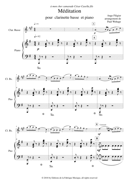 Ange Flgier Mditation For Bass Clarinet And Piano Page 2