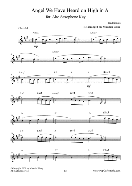 Angel We Have Heard On High Alto Saxophone Solo Page 2