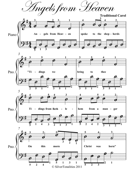 Angels From Heaven Easy Piano Sheet Music Page 2