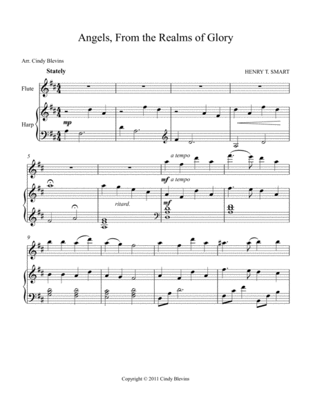 Angels From The Realms Of Glory Arranged For Harp And Flute Page 2