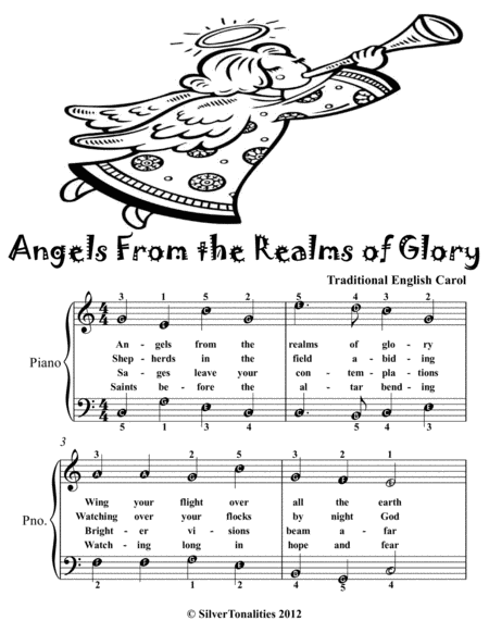 Angels From The Realms Of Glory Easy Piano Sheet Music Tadpole Edition Page 2