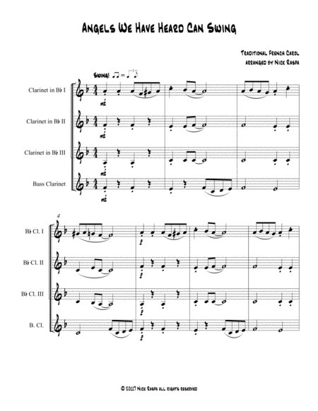 Angels We Have Heard Can Swing Easy Clarinet Quartet Page 2