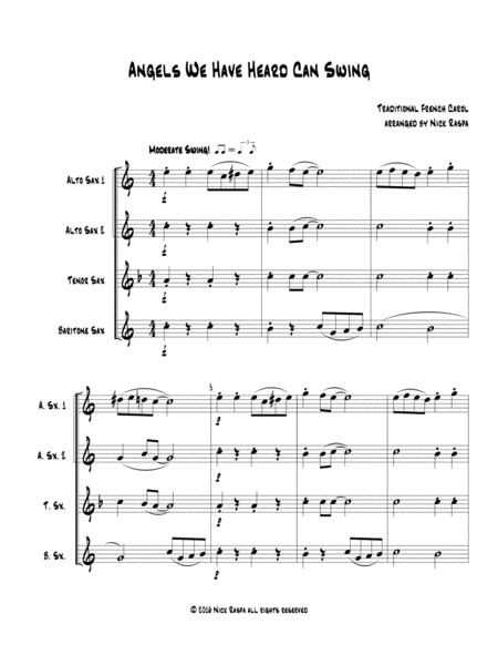 Angels We Have Heard Can Swing Easy Saxophone Quartet Page 2