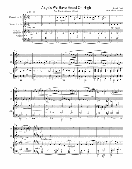 Angels We Have Heard For Two Clarinets And Organ Page 2