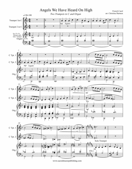 Angels We Have Heard For Two Trumpets And Organ Page 2