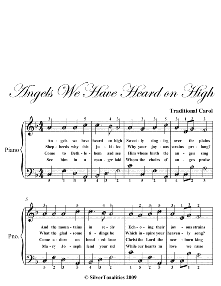 Angels We Have Heard On High Easy Piano Sheet Music Page 2