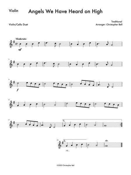 Angels We Have Heard On High Easy Violin Cello Duet Page 2