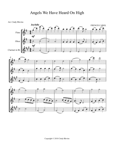 Angels We Have Heard On High For Flute Oboe And Clarinet Page 2
