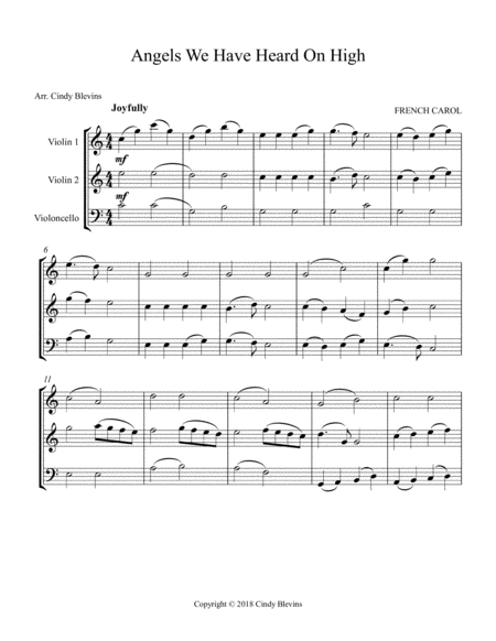 Angels We Have Heard On High For Two Violins And Cello Page 2