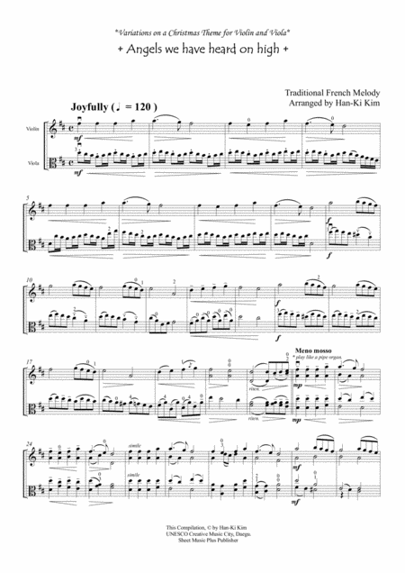 Angels We Have Heard On High For Violin And Viola Page 2