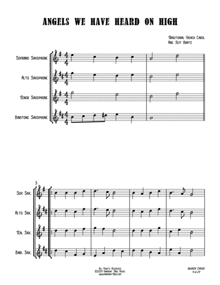 Angels We Have Heard On High Satb Sax Quartet Page 2