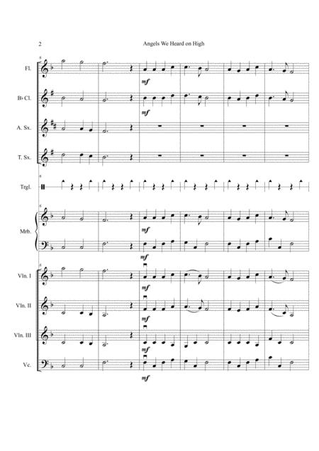 Angels We Heard On High Score And Parts For Beginner Orchestra Page 2