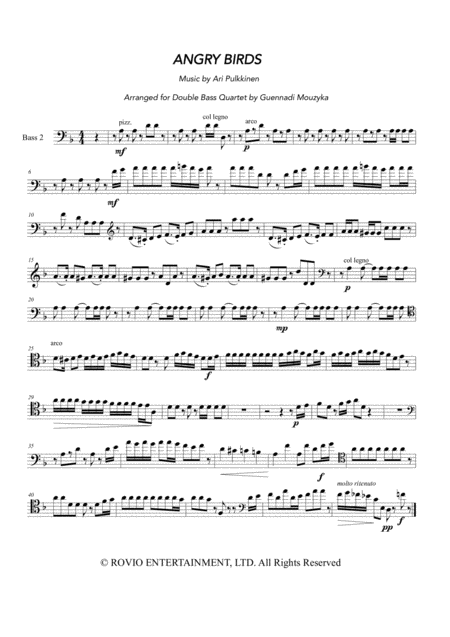 Angry Birds Theme For Double Bass Quartet Page 2