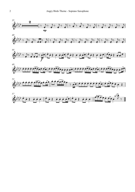 Angry Birds Theme For Saxophone Quartet Satb Page 2