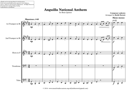 Anguillian National Anthem For Brass Quintet Page 2