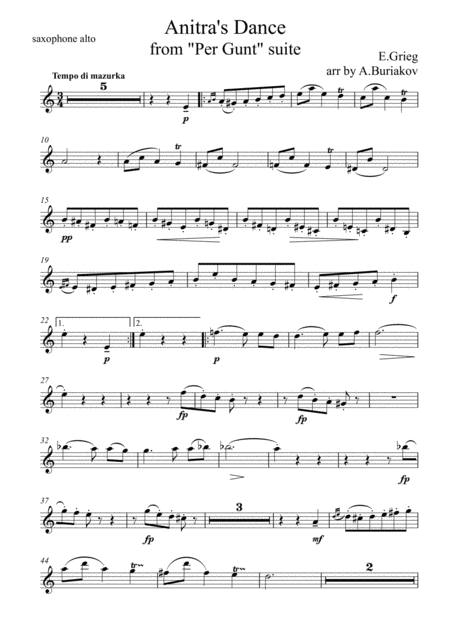 Anitras Dance From Per Gunt Suite Alto Sax Page 2