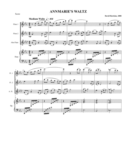 Annmaries Waltz 2 Flutes Alto Flute And Harp Page 2