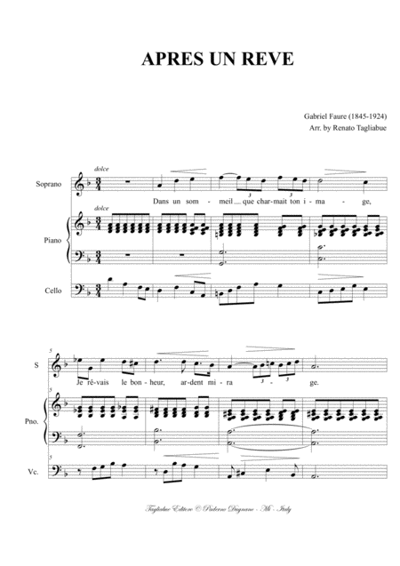 Apres Un Reve Faure Arr For Soprano Piano And Cello Ad Libitum Page 2