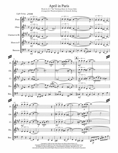 April In Paris For Woodwind Quintet Page 2