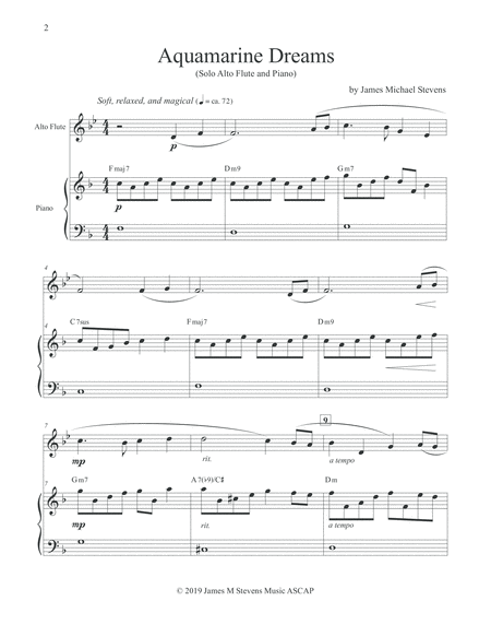 Aquamarine Dreams Alto Flute Piano Page 2