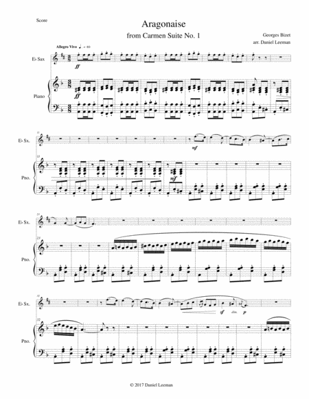 Aragonaise For Alto Saxophone Piano Page 2