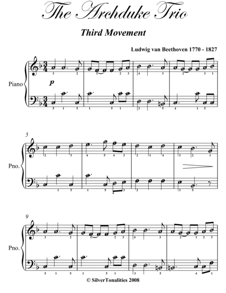 Archduke Trio Third Movement Easiest Piano Sheet Music Page 2