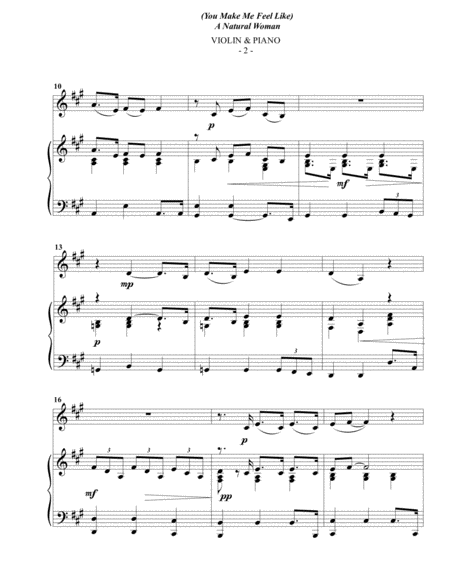 Aretha Franklin You Make Me Feel Like A Natural Woman For Violin Piano Page 2