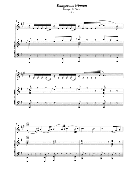 Ariana Grande Dangerous Woman For Trumpet Piano Page 2