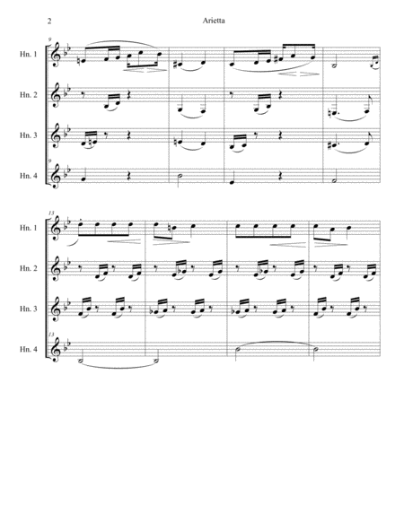 Arietta For Horn Quartet From Lyric Pieces Page 2