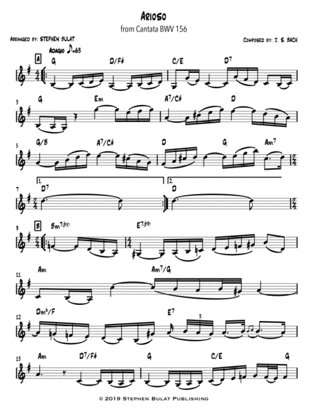 Arioso Bach Lead Sheet Key Of G Page 2